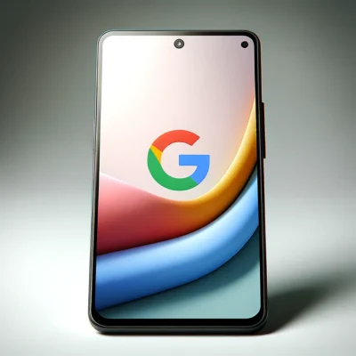 A smartphone with Google's logo placed in the middle.