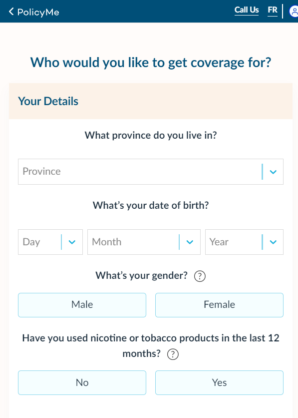 PolicyMe Application Form